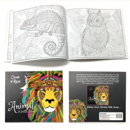 Colour & Relax Animal Kingdom (46 Pages Adult Colouring Book) MM87004