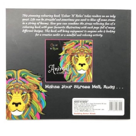 Colour & Relax Animal Kingdom (46 Pages Adult Colouring Book) MM87004