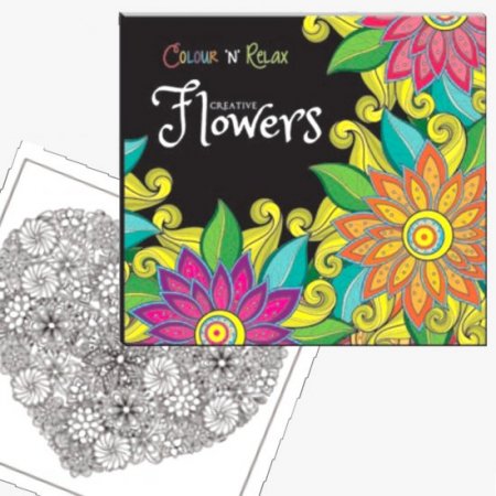 Colour & Relax Creative Flowers (46 Pages Adult Colouring Book) MM87301