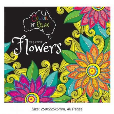 Colour & Relax Creative Flowers (46 Pages Adult Colouring Book) MM87301