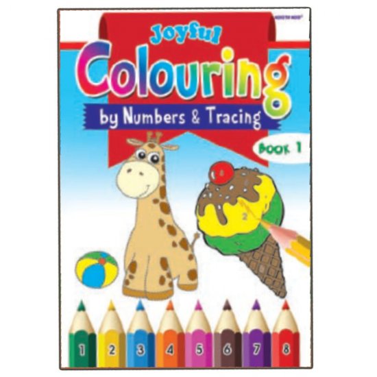 Joyful Colouring Book 1 (by Numbers & Tracing) (MM73389)