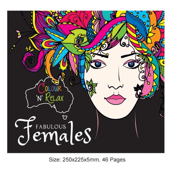 Colour & Relax Fabulous Females (46 Pages Adult Colouring Book) MM87202